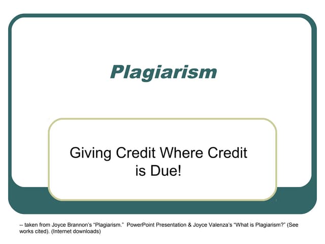 Plagiarism powerpoint