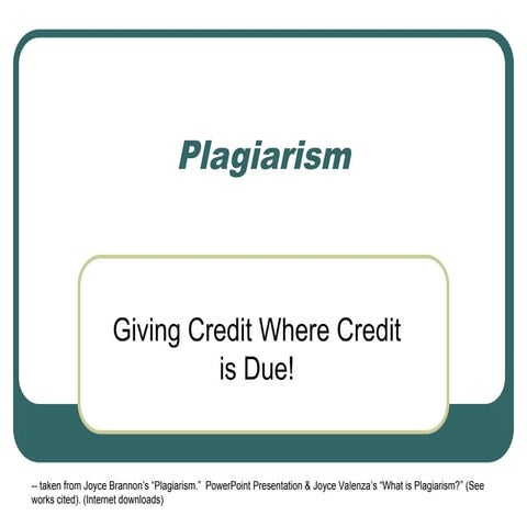 plagiarism definition, concept, types and toolspower point.ppt