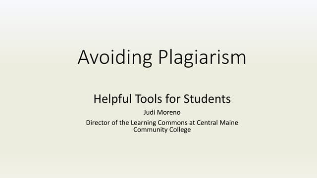 Plagiarism Presentation2019