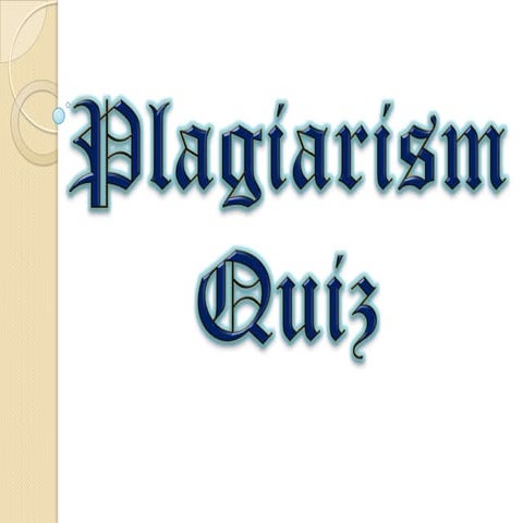 Plagiarism Quiz