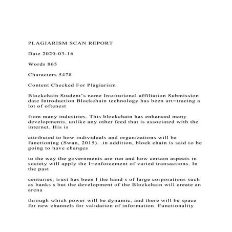 PLAGIARISM SCAN REPORTDate 2020-03-16Words 865Char.docx