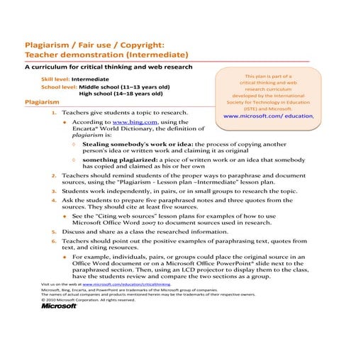 Plagiarism teacher demo_intermediate