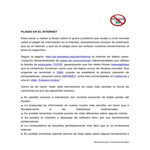 Plagio en el internet ensayo