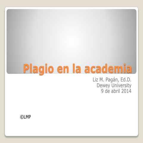 Plagio en la academia