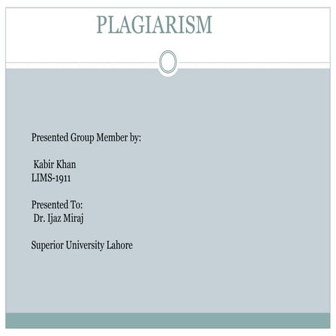 Plagirism ppt