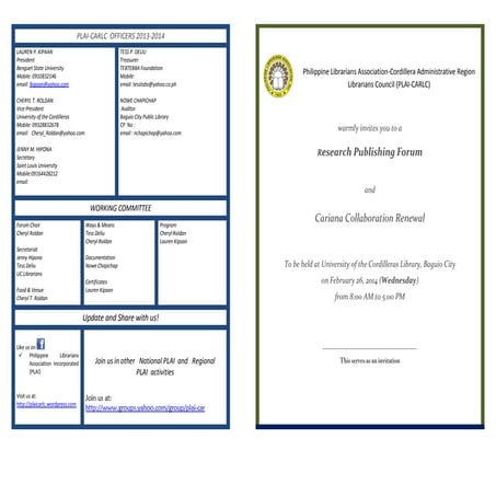 Research publishing and Cariana Collaboration Renewal-program