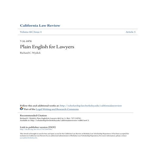 Plain english for lawyers