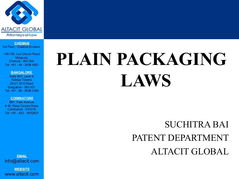 Plain packaging laws