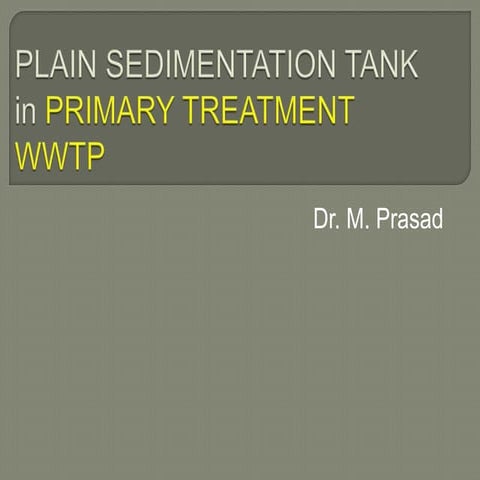 Plain sedimentation tanks  sewage