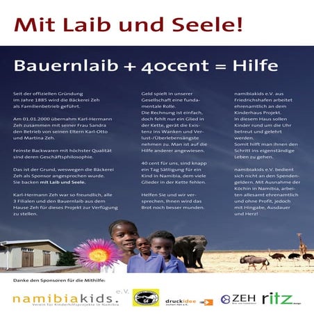 Plakat zum Projekt "Mit Laib und Seele"