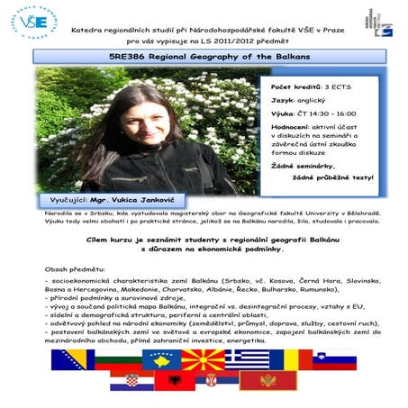 5RE386 - Regionální geografie Balkánu