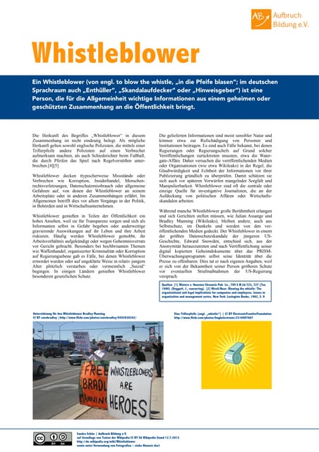 Plakate zur Ausstellung "Whistleblowing - Zivilcourage zeigen"