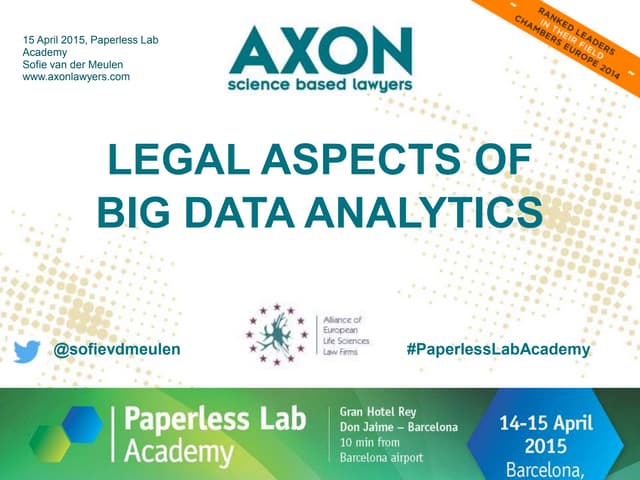 Paperless Lab Academy 'legal aspects of big data analytics' 