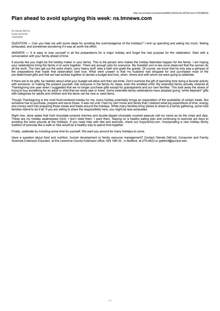 Plan Ahead To Avoid Splurging This Week