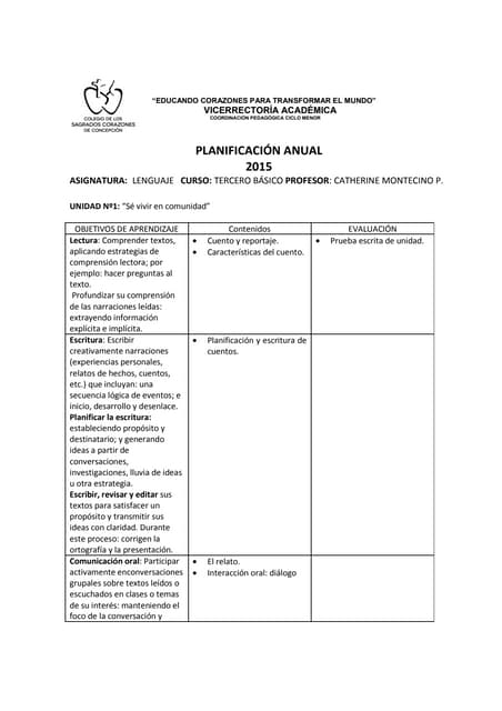 Plan anual subsectores -cuarto básico 2013