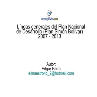 Plan Nacional Desarrollo
