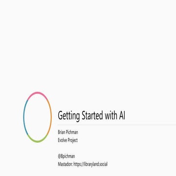 Getting Started With Using AI In Libraries (PLAN)