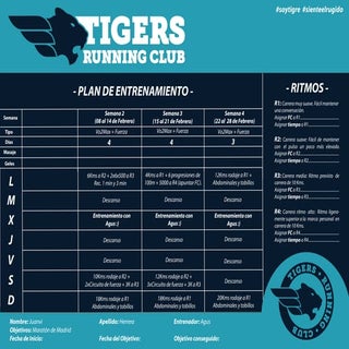 Plan de entrenamiento Maratón de Ma...