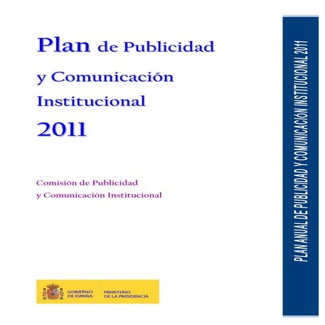 Plan 2011 de Publicidad y Comunicación Institucional