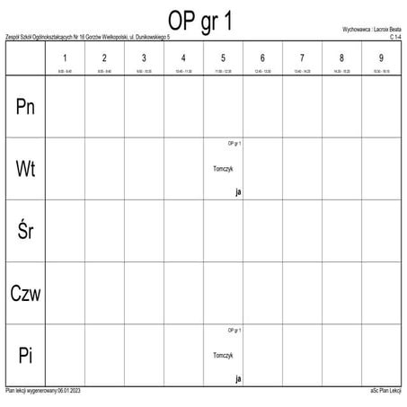 Gimnazjum 16 Gorzów Plan Lekcji 3 Gimnazjum www.slideshare.net