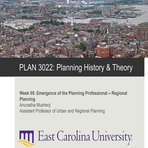 History & Theory of Planning: Regional Planning