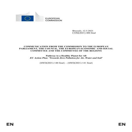 Plan actions zero pollution europe 2050