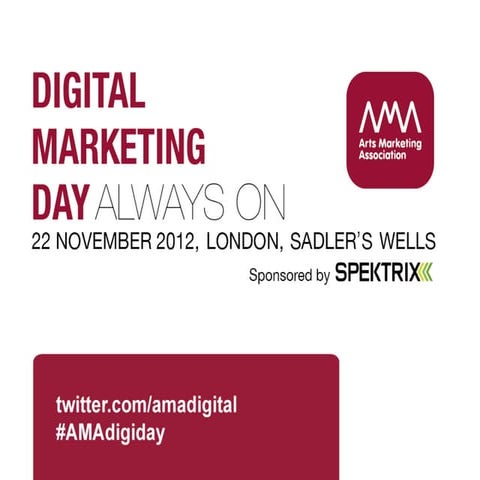 Plan, Adapt, Emerge: Unthinkable keynote to the Arts Marketing Association