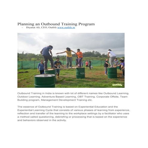 How to plan an outbound training session