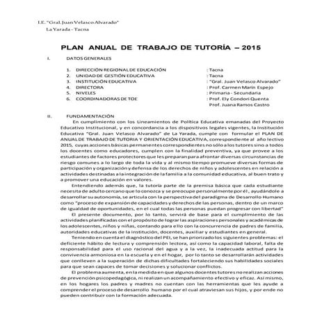 Plananual de toe o tutoria