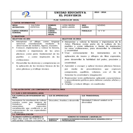 Plan anual 2015 cc ee noveno