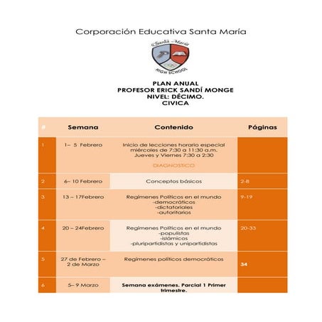 Plan anual civica decimo