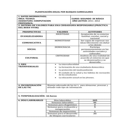 Plan anual computacion