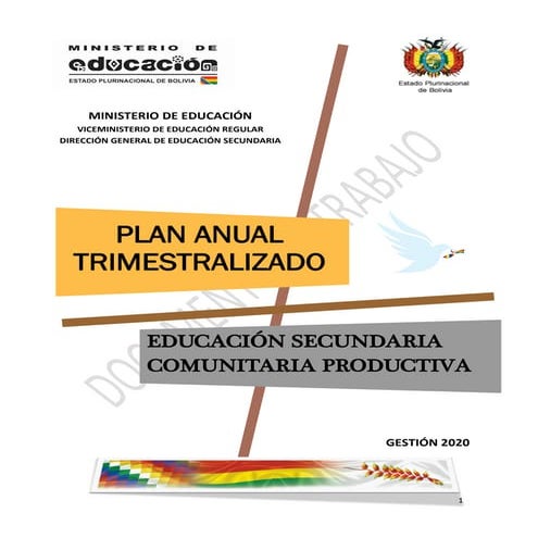 Plan anual trimestralizado secundaria 2020 bolivia | PDF