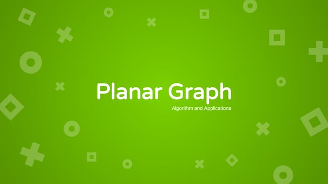 Planar graph( Algorithm and Application )