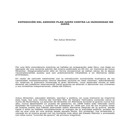 Asesinos judios contra la humanidad - julius streicher