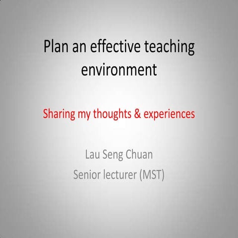 Plan A Teach Environ