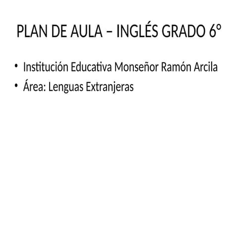Comprehensive English Lesson Plan for 6th Grade Students | PPTX