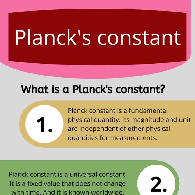 Planck's Constant: A Fundamental Physical Quantity | PDF