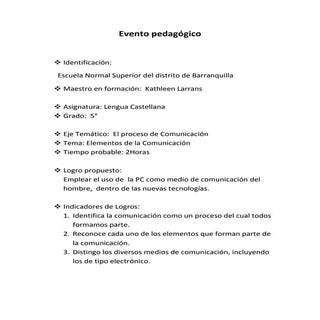 Plan clase  lengua castellana kathl...