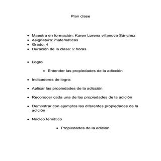 Plan clase de mateatica