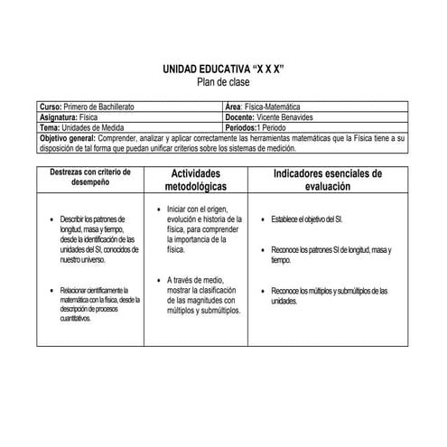 Plan de clase