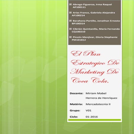 Plan de Marketing de Coca Cola