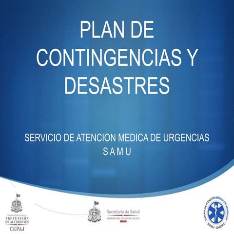 PLAN DE CONTINGENCIAS Y DESASTRES SAMU JALISCO