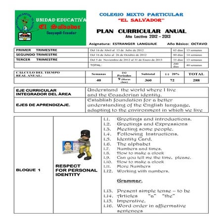 Plan Curricular Anual 