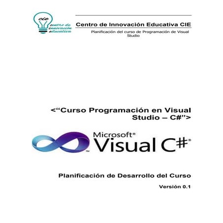 Plan curso de programación visual studio