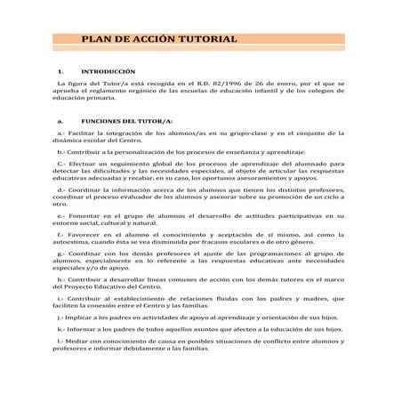 Plan de acción tutorial CBM REINO DE MURCIA | DOC