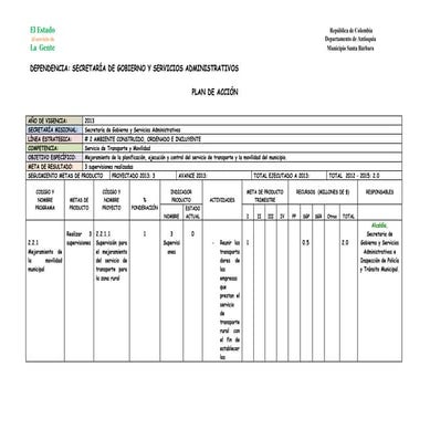 Plan de accion gobierno   2013