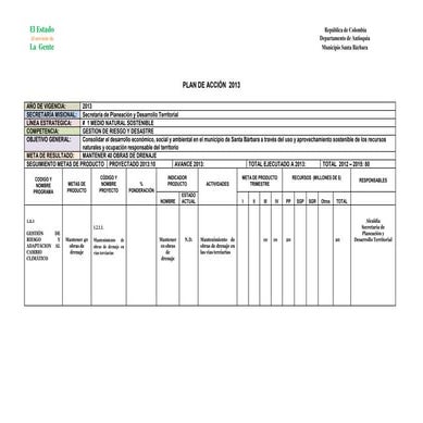 Plan de accion planeacion   2013