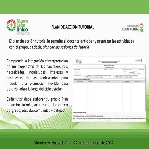 Plan de accion tutorial | PPTX
