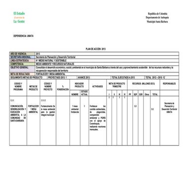 Plan de accion umata   2013